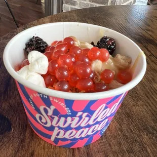 Cup of Plant-based Soft Serve &amp; Toppings are Weighed for Pricing - lighter in taste of yogurt &amp; ice cream imo! (August, 2024)