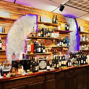 a variety of liquors