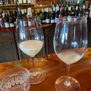 Champagne and an unfiltered Gruner Veltliner