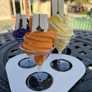 two different flavors of ice cream