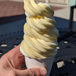 Vanilla and pineapple Dole Whip swirl
