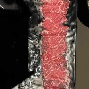 Half plate of the raw beef