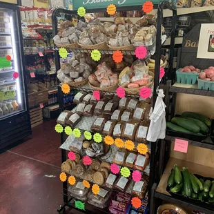 a display of fresh produce