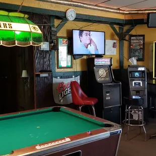 pool table and arcade