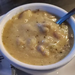 Cup of clam chowder