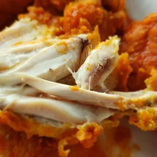 Moist meat.