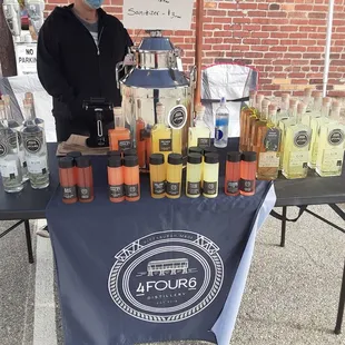 a man selling liquor