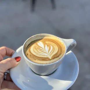 Seasonal latte with (soy or oat milk I can remember which)