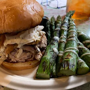 Devil&apos;s Elbow and grilled asparagus
