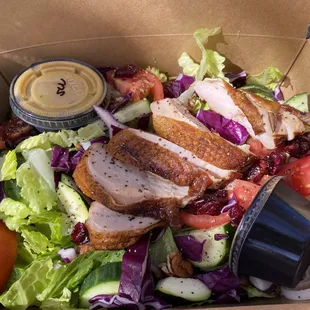 The Gatherer salad with smoked chicken
