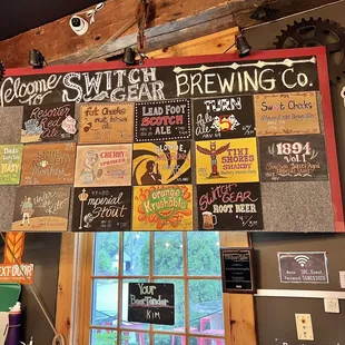 A visual representation of the beers on tap