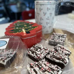 Holiday special, peppermint bark brownies.