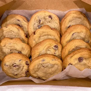 A dozen jumbo chocolate chip cookies