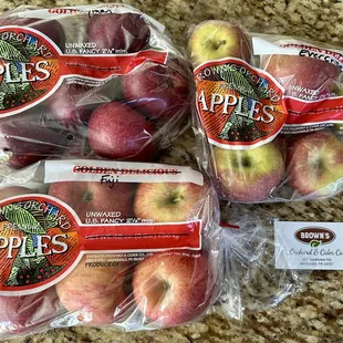 Stayman, Evercrisp, and Fuji apples