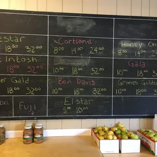 What apples are for sale and prices.