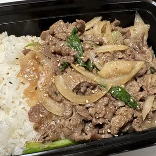 Beef Bulgogi with white Rice.