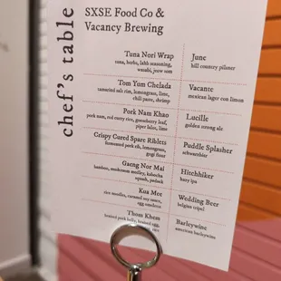 Chef&apos;s table! New residency at Vacancy Brewery