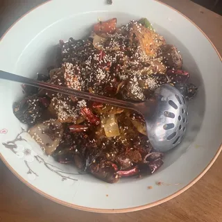 30. Fried Pork Intestine with Vegetable Mix