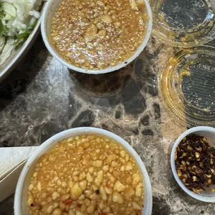 Sauces for shrimp spring rolls.....