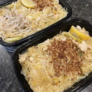 two trays of food