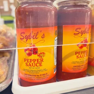 jars of pepper sauce