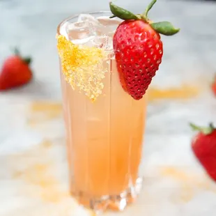 a strawberry and lemonade cocktail