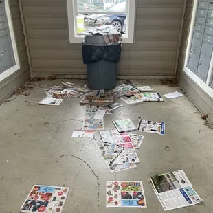 Dirty and messy in mailroom