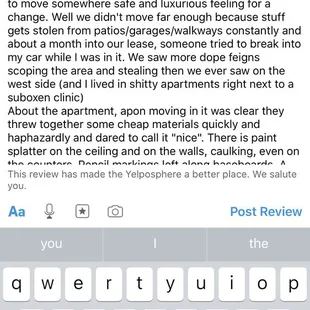 My review wouldn't fit so here it is in screenshots