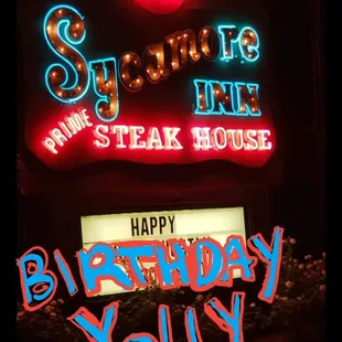 Neon sign and Birthday Wishes to Yolly Girl!