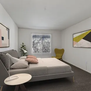 another bedroom in the 3 bed floor plan