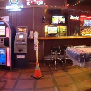 Interior is colorful and clean.