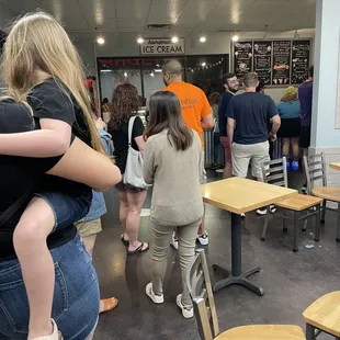 Many people in line for the BEST ice cream!
