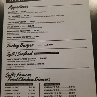 Comedy show menu