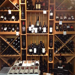 a variety of wine bottles