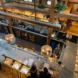 View from upstairs table