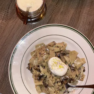 truffle pappardelle with burrata woah wow.