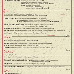 Sylvester's North End Grille Dinner Menu - pt2
