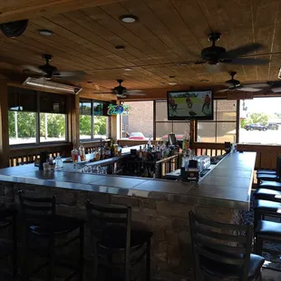 the bar and seating area