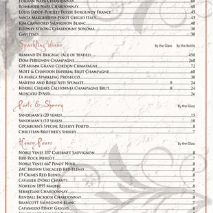 Sylvester's North End Grille Wine List - pt5