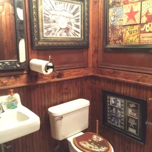 The bathroom was cute. Full of western items!