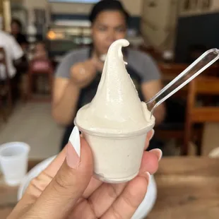 churro ice cream sample