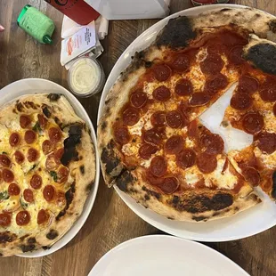 White Rebel ( white sauce base) and Pepperoni pizza
