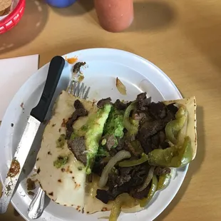 Half of El Norteño taco