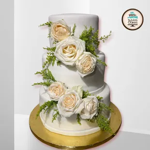 a three tiered wedding cake