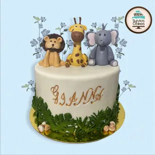 Jungle Baby Shower Cake.