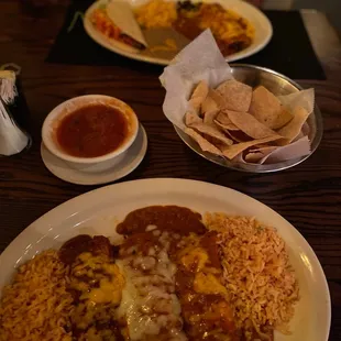 Enchiladas with double Mexican Rice