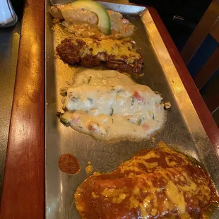 North of the Border enchilada sampler