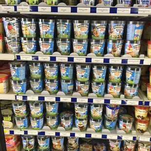 a display of yogurt in a grocery store