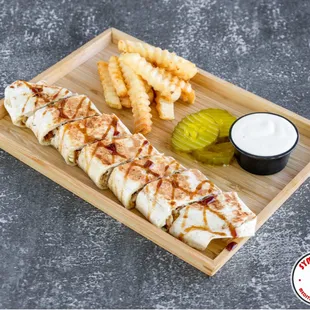 a platter of food