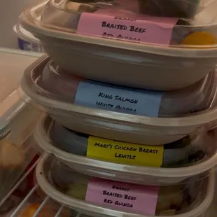 Braised beef, Chicken, and Salmon Meal Boxes